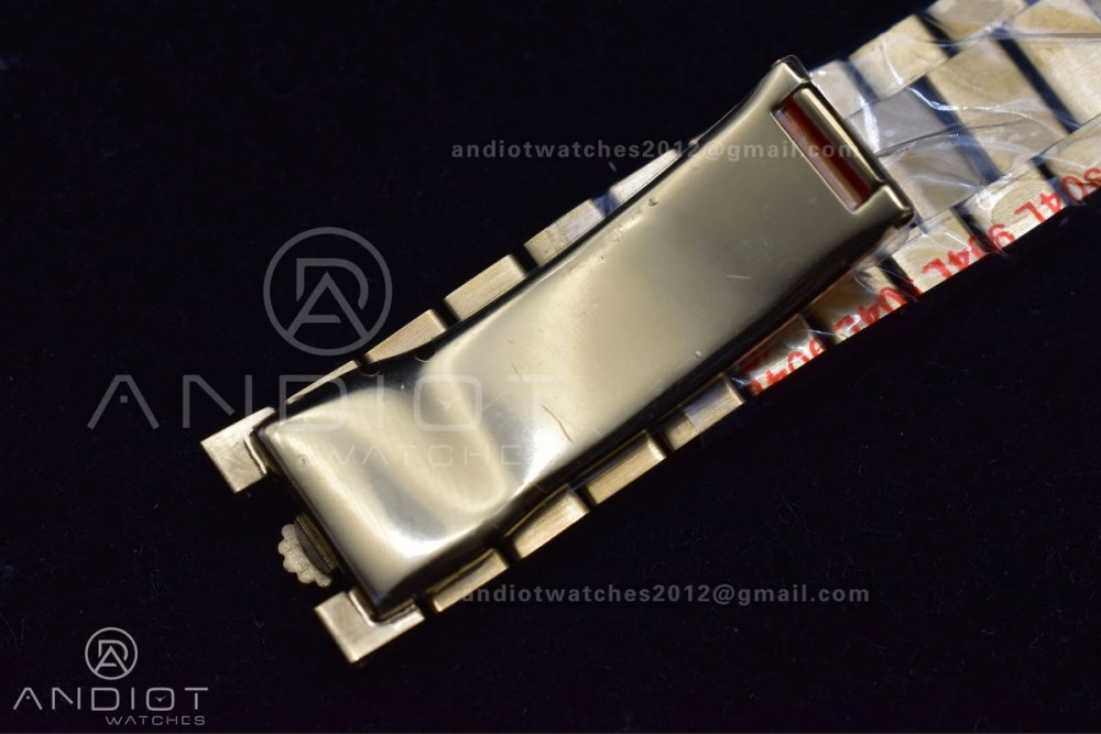 DayDate 40 YG GMF Plated 904L Steel Black Dial Crystal Markers On President Bracelet A2836 V2