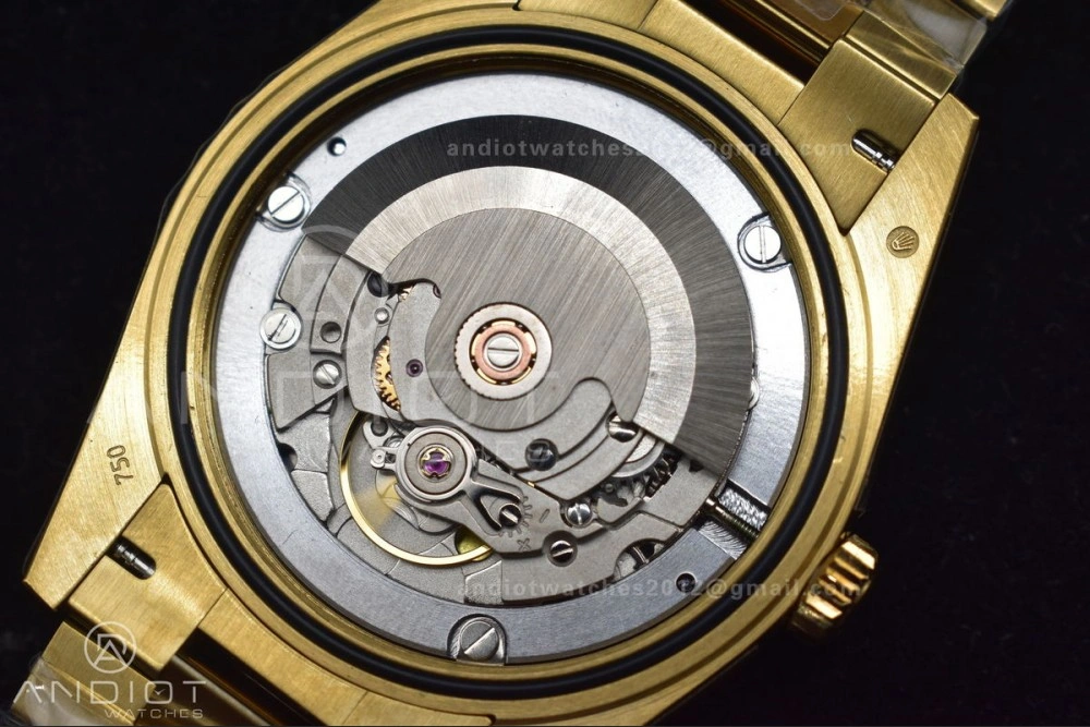 DayDate 40 YG GMF Plated 904L Steel Checked Dial Crystal Markers On President Bracelet A2836 V2