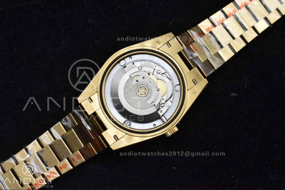 DayDate 40 YG GMF Tungsten Weighted 904L Steel White Dial Stick Markers On President Bracelet A2836 V2