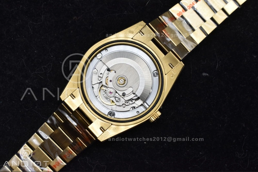 DayDate 40 YG GMF Tungsten Weighted 904L Steel White Dial Stick Markers On President Bracelet A2836 V2