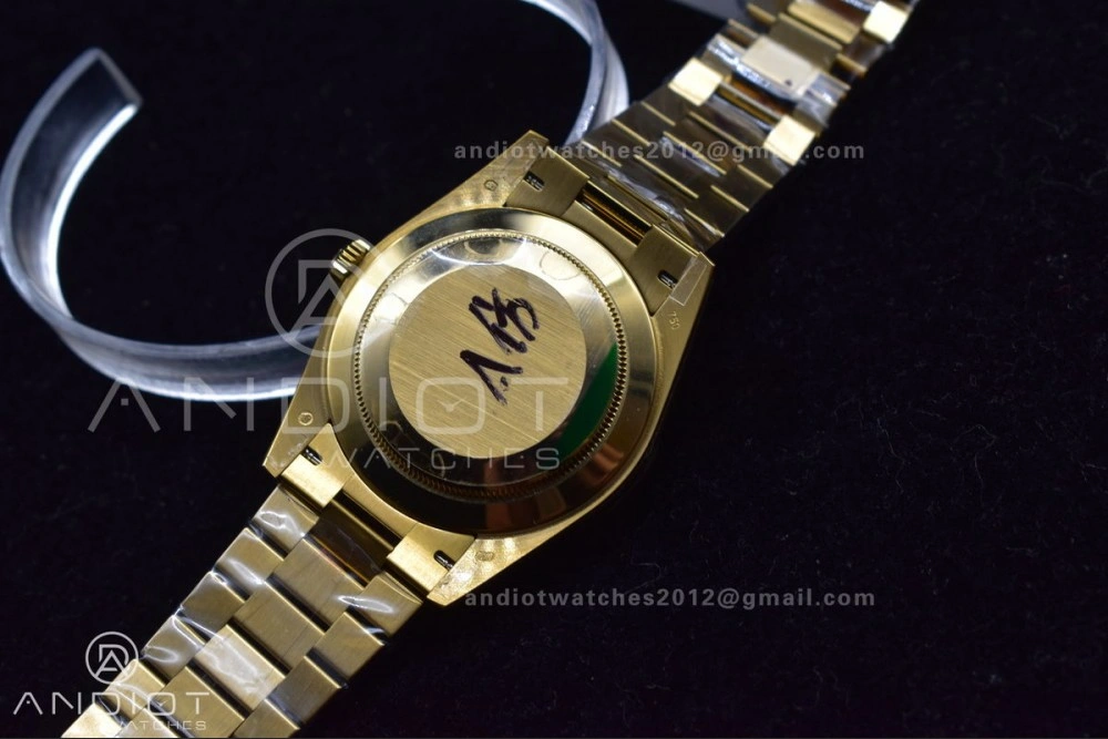 DayDate 40 YG JDF Gain Weight 904L Steel YG Dial Stick Markers on President Bracelet A2836 V2