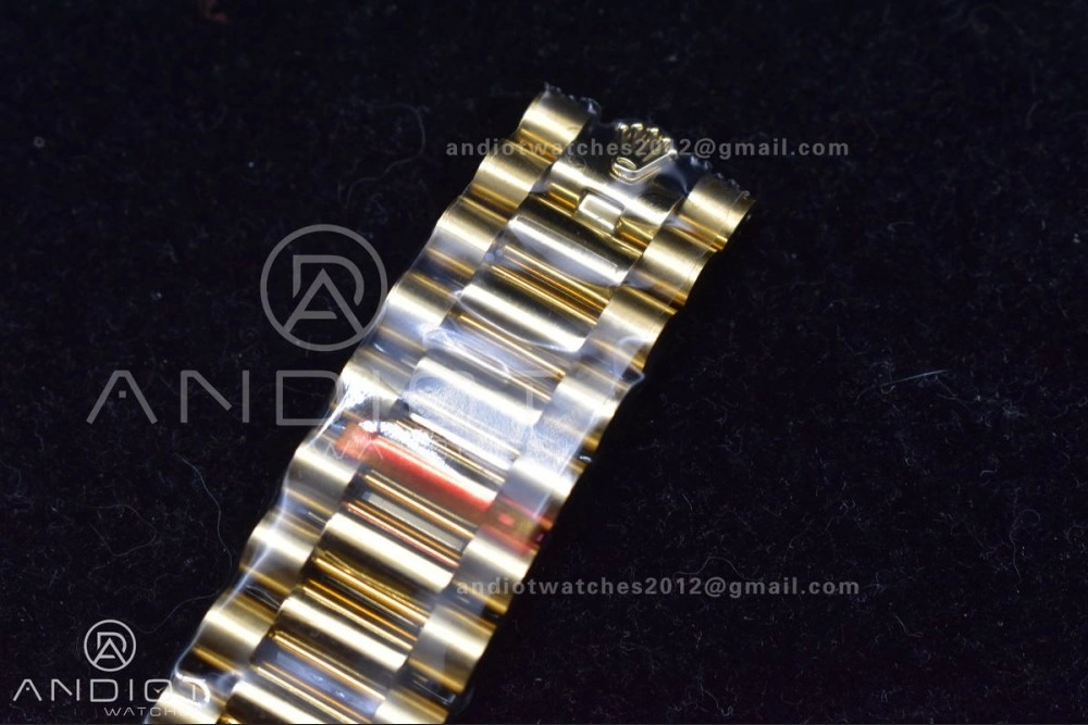 DayDate 40 YG JDF Gain Weight 904L Steel YG Dial Stick Markers on President Bracelet A2836 V2
