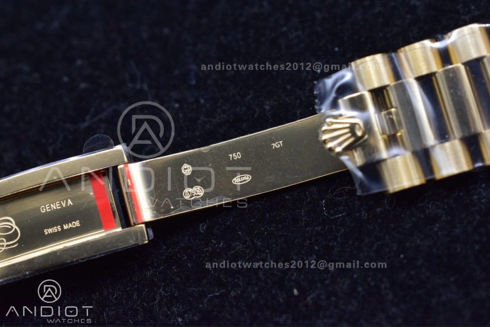 DayDate 40 YG JDF Gain Weight 904L Steel YG Dial Stick Markers on President Bracelet A2836 V2