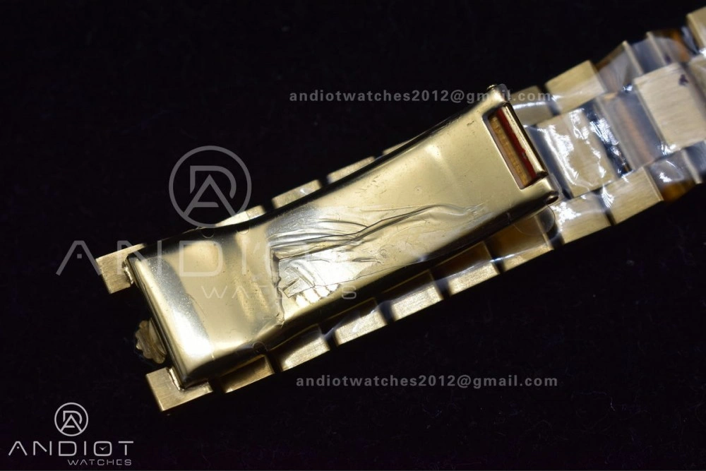 DayDate 40 YG JDF Gain Weight 904L Steel YG Dial Stick Markers on President Bracelet A2836 V2