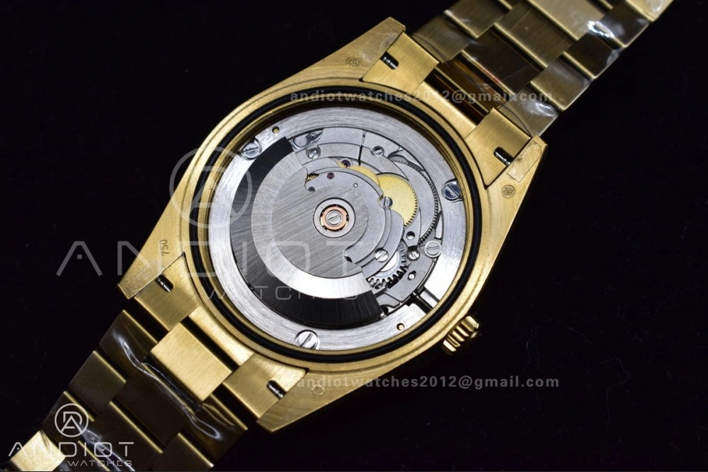 DayDate 40 YG JDF Gain Weight 904L Steel YG Dial Stick Markers on President Bracelet A2836 V2