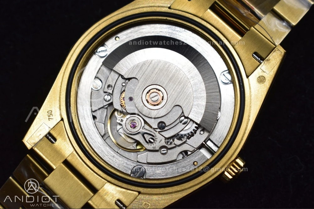 DayDate 40 YG JDF Gain Weight 904L Steel YG Dial Stick Markers on President Bracelet A2836 V2