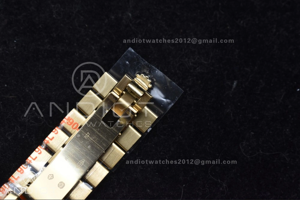 DayDate 40 YG QF Best Edition 904L Steel Green Black Dial on President Bracelet A2836 V4 (Gain Weight)