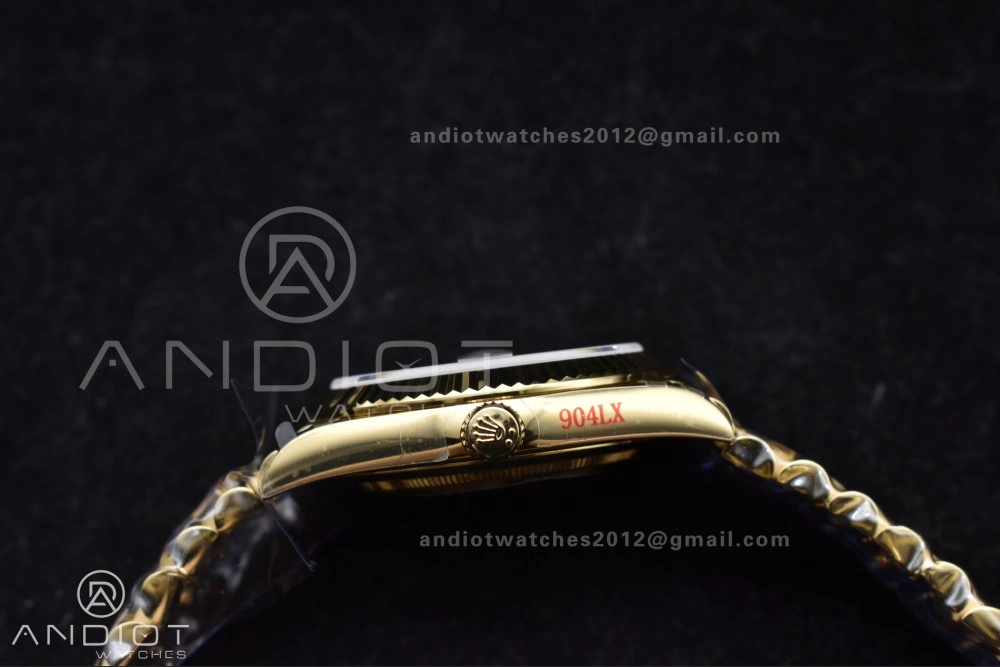 DayDate 40 YG QF Best Edition 904L Steel Green Black Dial on President Bracelet A2836 V4 (Gain Weight)