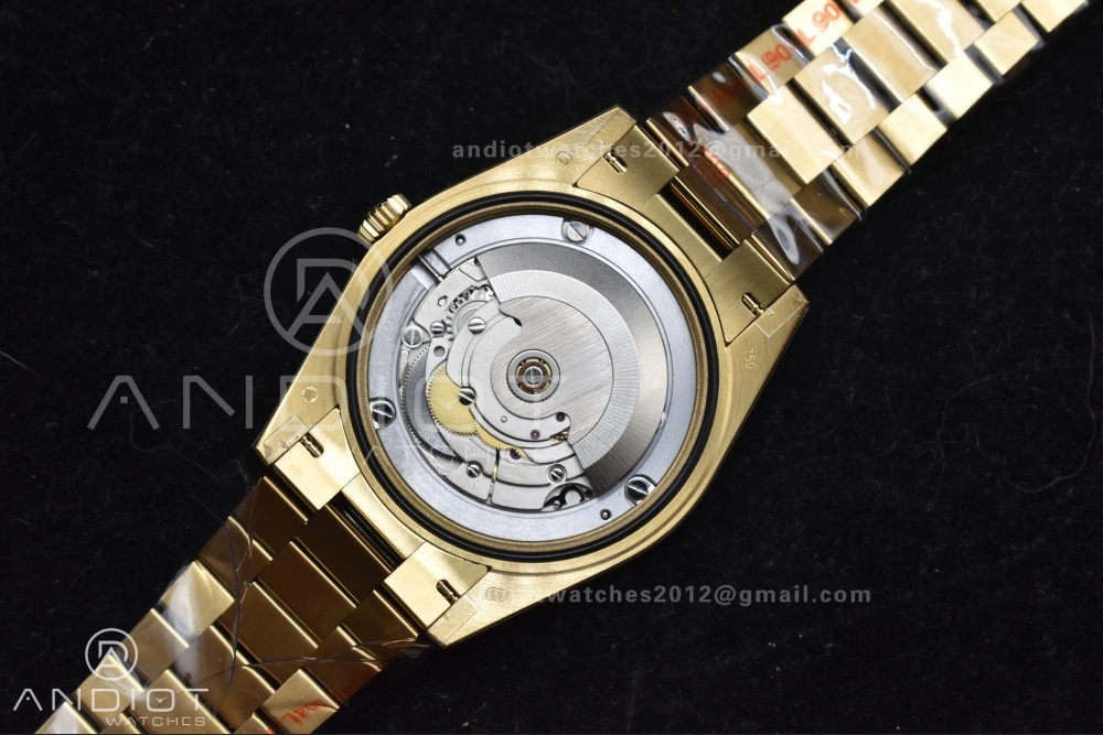 DayDate 40 YG QF Best Edition 904L Steel Green Black Dial on President Bracelet A2836 V4 (Gain Weight)