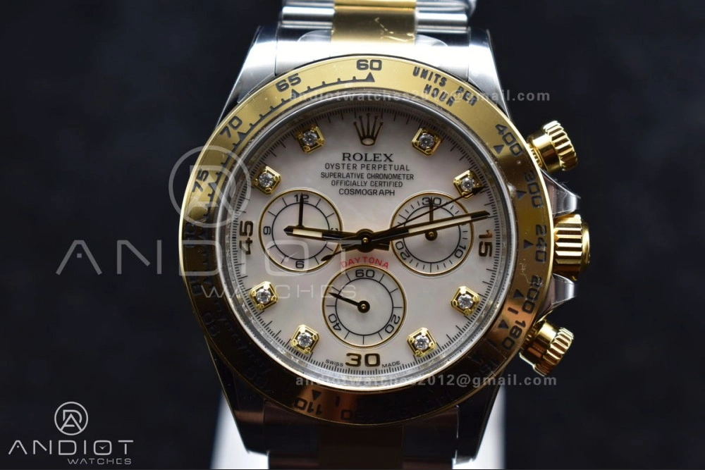 Daytona 116503 Clean 1:1 Best Edition White Mother Of Pearl Diamond Dial on SS YG Bracelet SA4130 V2