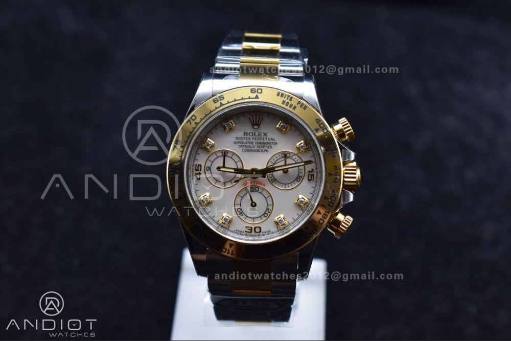 Daytona 116503 Clean 1:1 Best Edition White Mother Of Pearl Diamond Dial on SS YG Bracelet SA4130 V2