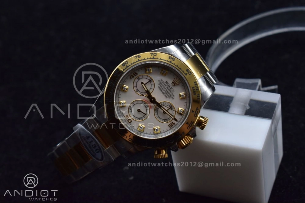Daytona 116503 Clean 1:1 Best Edition White Mother Of Pearl Diamond Dial on SS YG Bracelet SA4130 V2