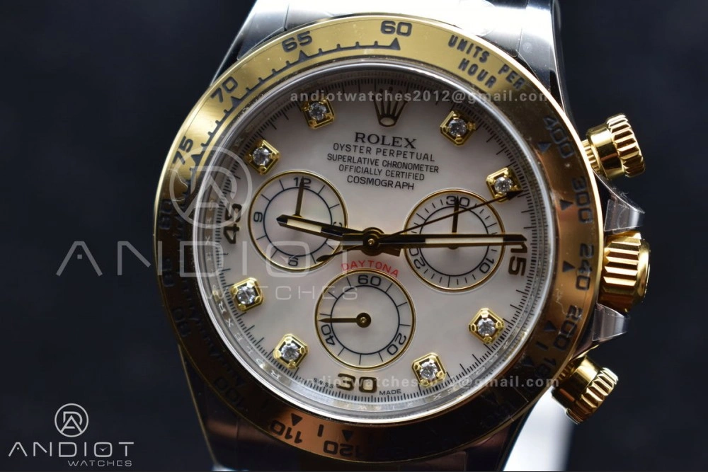 Daytona 116503 Clean 1:1 Best Edition White Mother Of Pearl Diamond Dial on SS YG Bracelet SA4130 V2