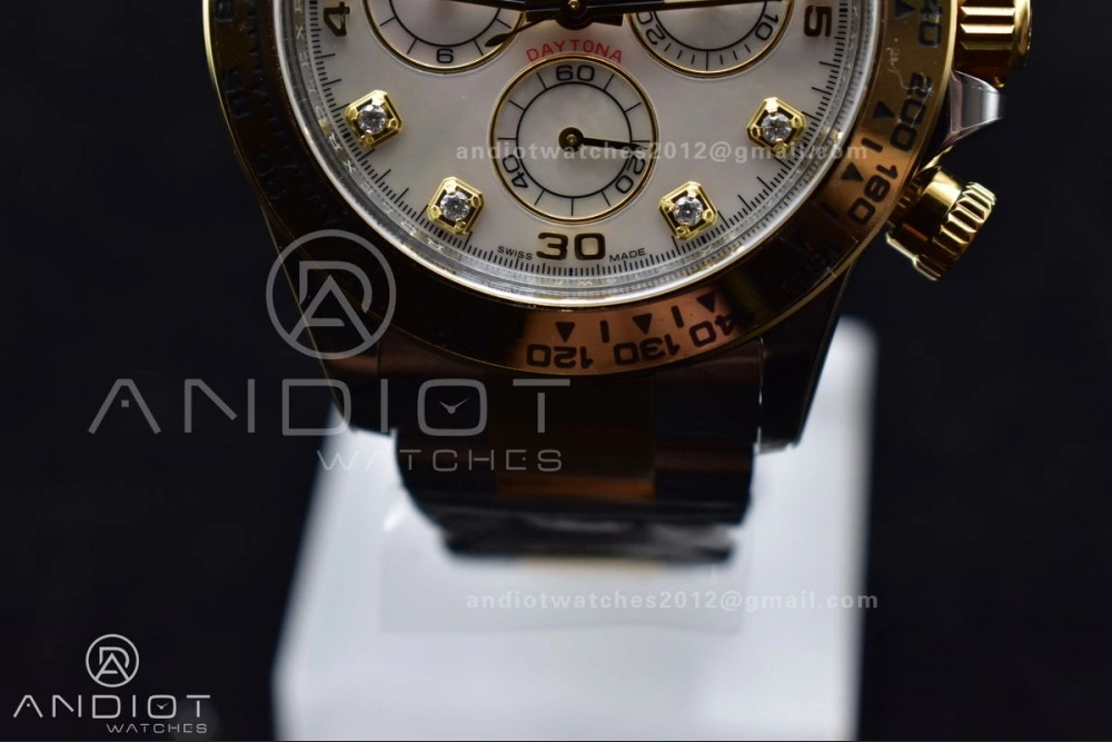 Daytona 116503 Clean 1:1 Best Edition White Mother Of Pearl Diamond Dial on SS YG Bracelet SA4130 V2