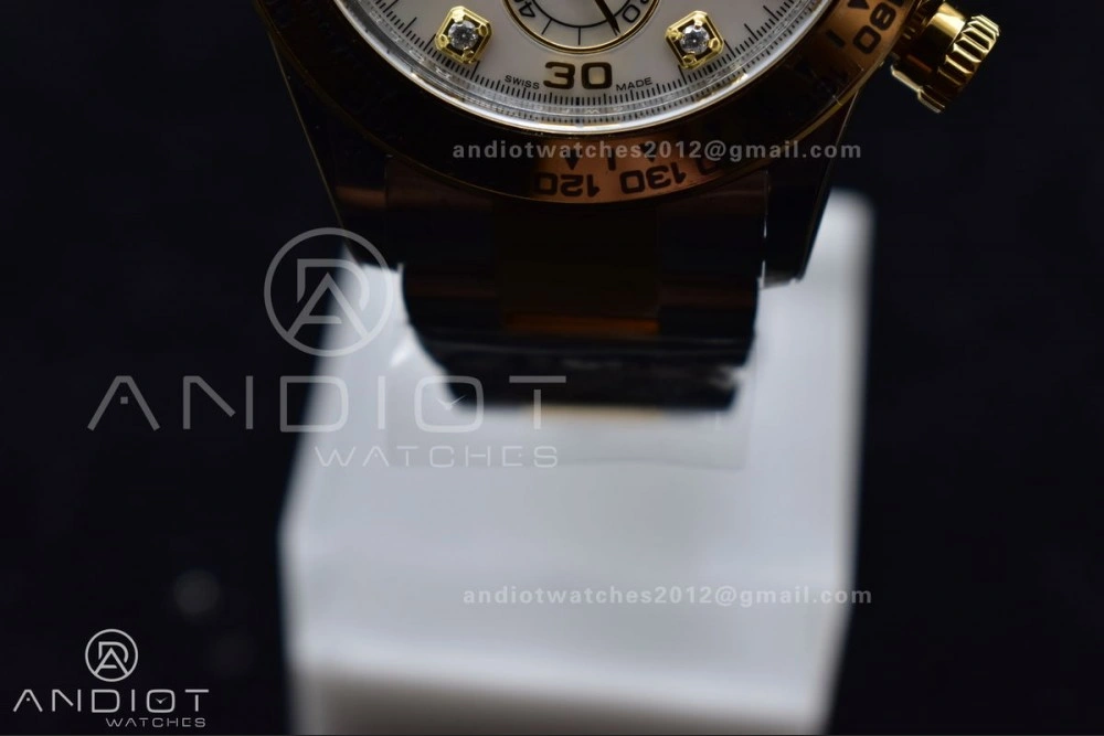 Daytona 116503 Clean 1:1 Best Edition White Mother Of Pearl Diamond Dial on SS YG Bracelet SA4130 V2