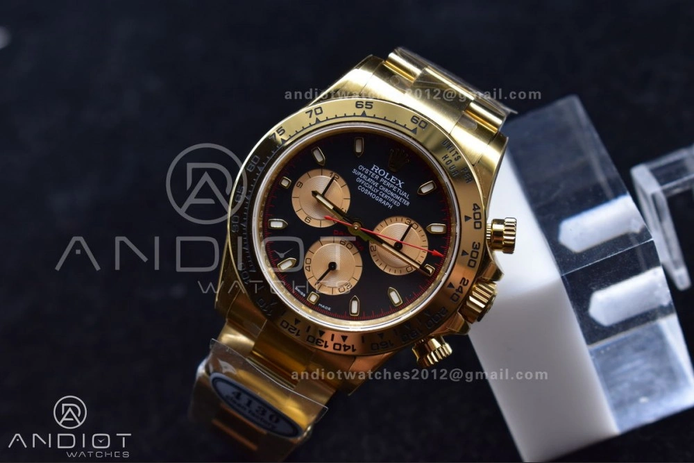 Daytona 116505 Clean 1:1 Best Edition Black Dial YG Markers on YG Bracelet SA4130 V2