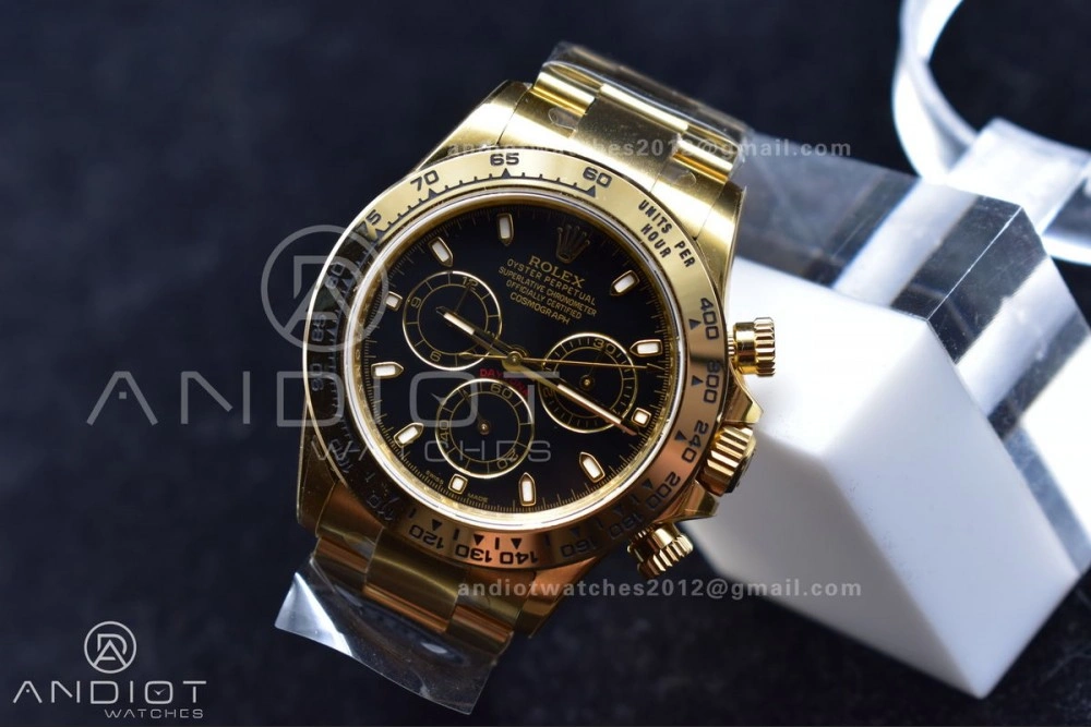 Daytona 116505 Clean 1:1 Best Edition Black Dial on YG Bracelet SA4130 V2