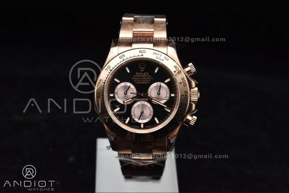 Daytona 116505 QF 1:1 Best Edition Black RG Dial on RG Bracelet SH4130 V3 (Gain Weight)