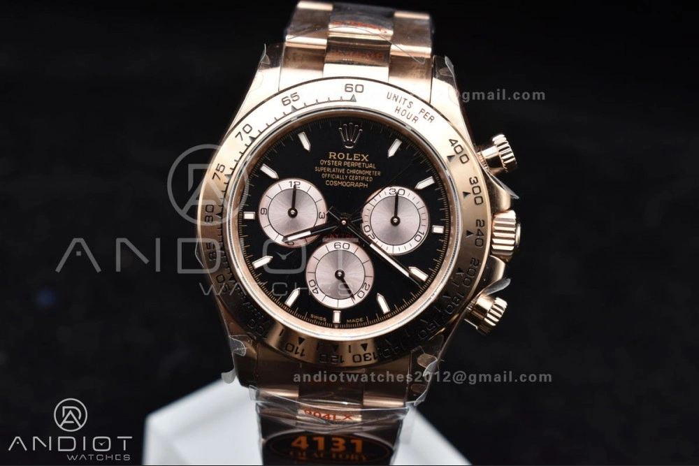 Daytona 116505 QF 1:1 Best Edition Black RG Dial on RG Bracelet SH4130 V3 (Gain Weight)