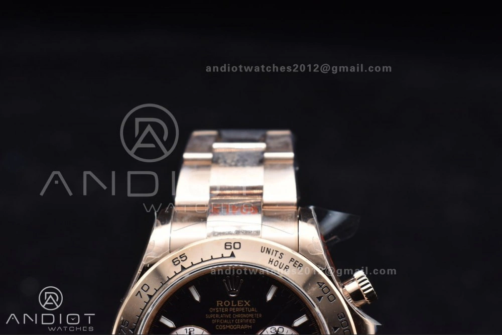 Daytona 116505 QF 1:1 Best Edition Black RG Dial on RG Bracelet SH4130 V3 (Gain Weight)