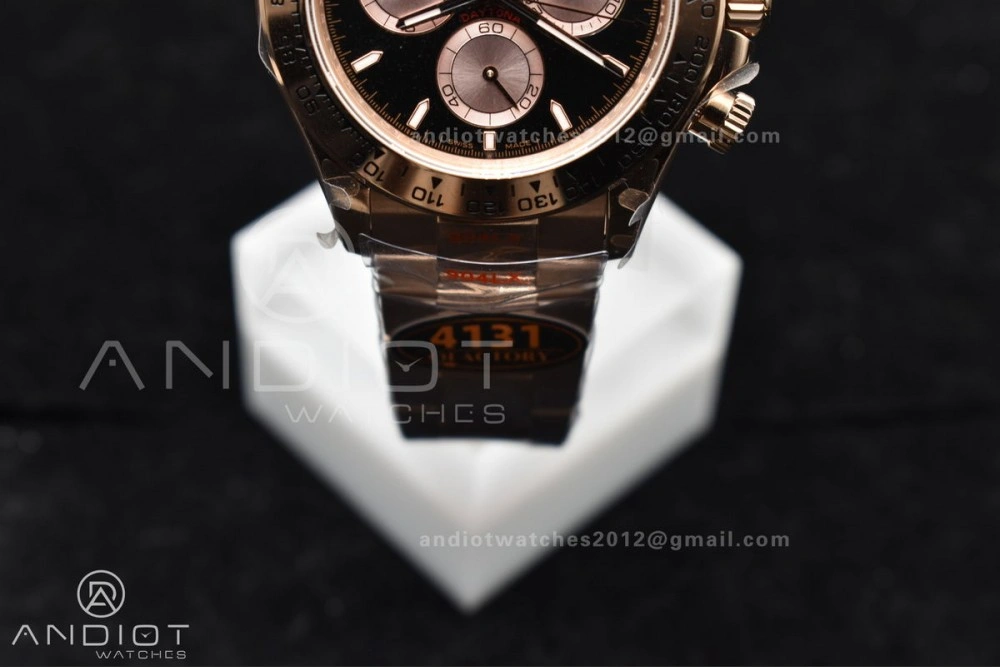 Daytona 116505 QF 1:1 Best Edition Black RG Dial on RG Bracelet SH4130 V3 (Gain Weight)