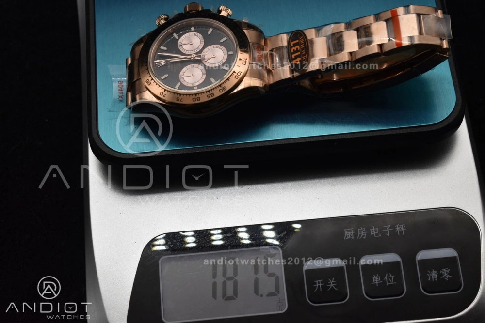 Daytona 116505 QF 1:1 Best Edition Black RG Dial on RG Bracelet SH4130 V3 (Gain Weight)