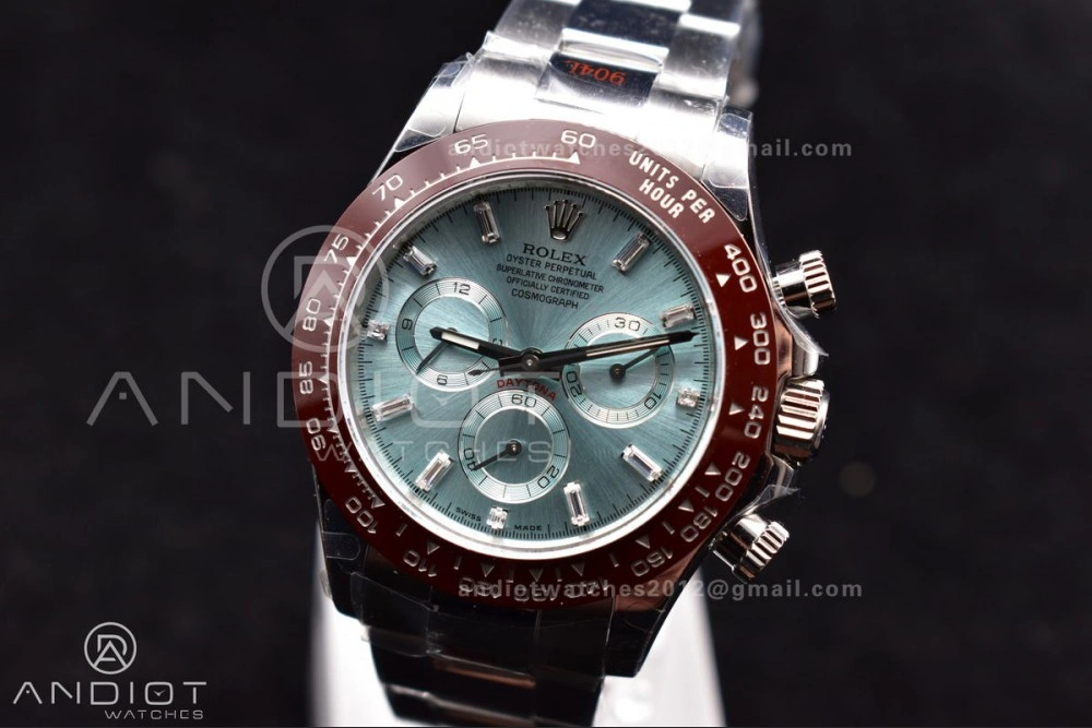 Daytona 116506 QF 1:1 Best Edition Ice Blue Dial Crystal Markers on SS Bracelet SH4130 V3 (Gain Weight)