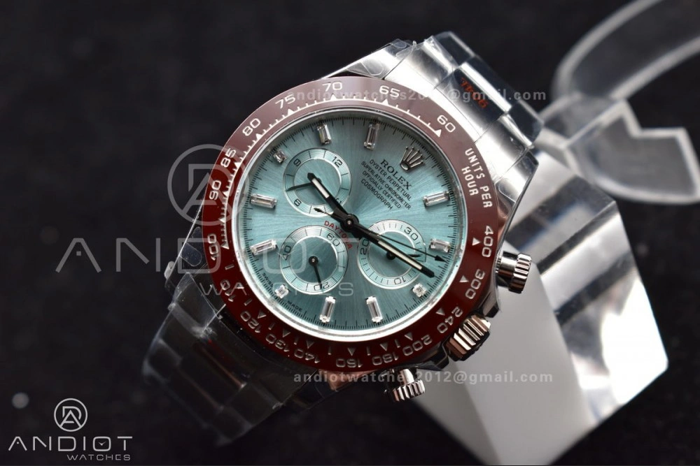 Daytona 116506 QF 1:1 Best Edition Ice Blue Dial Crystal Markers on SS Bracelet SH4130 V3 (Gain Weight)