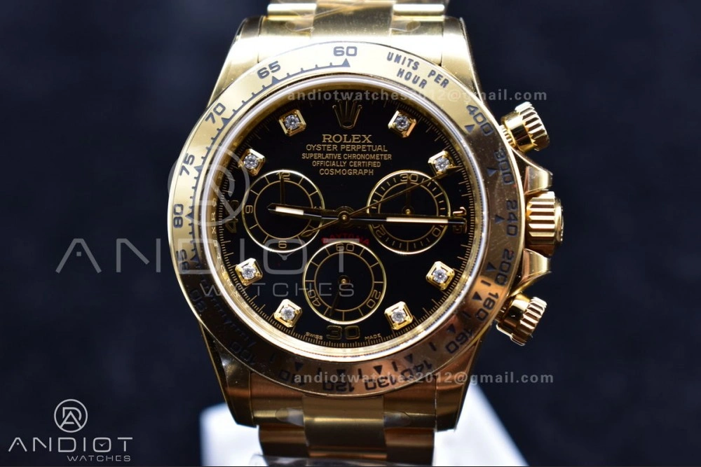 Daytona 116508 Clean 1:1 Best Edition Black YG Dial On YG Bracelet SA4130