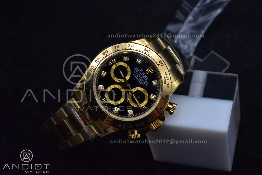 Daytona 116508 QF 1:1 Best Edition Black Diamonds Dial on YG Bracelet SH4130 V2