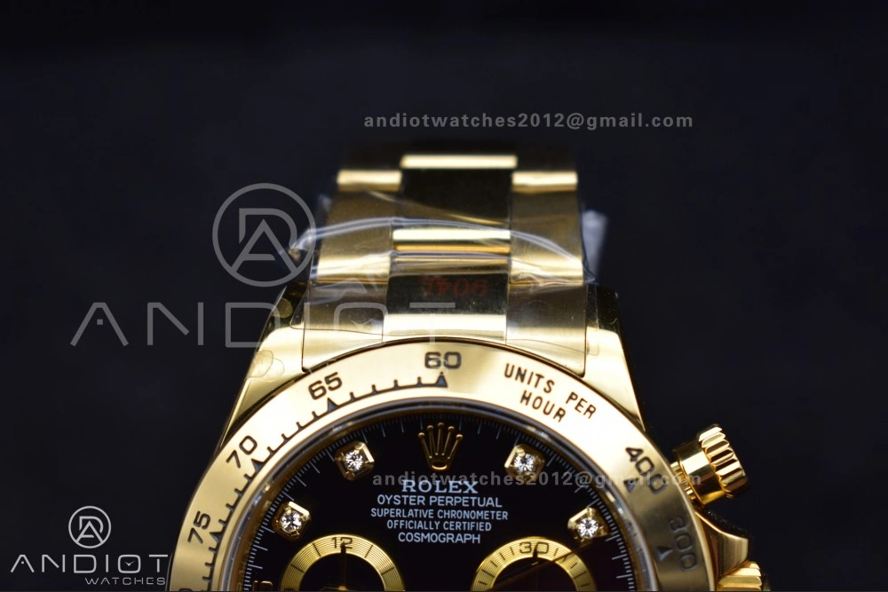 Daytona 116508 QF 1:1 Best Edition Black Diamonds Dial on YG Bracelet SH4130 V2