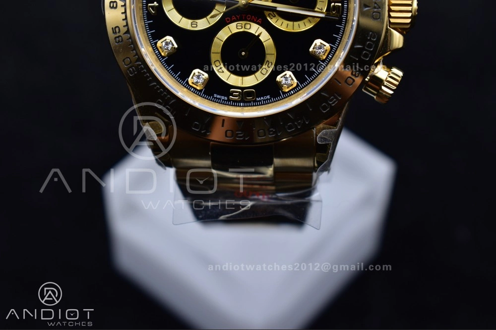 Daytona 116508 QF 1:1 Best Edition Black Diamonds Dial on YG Bracelet SH4130 V2