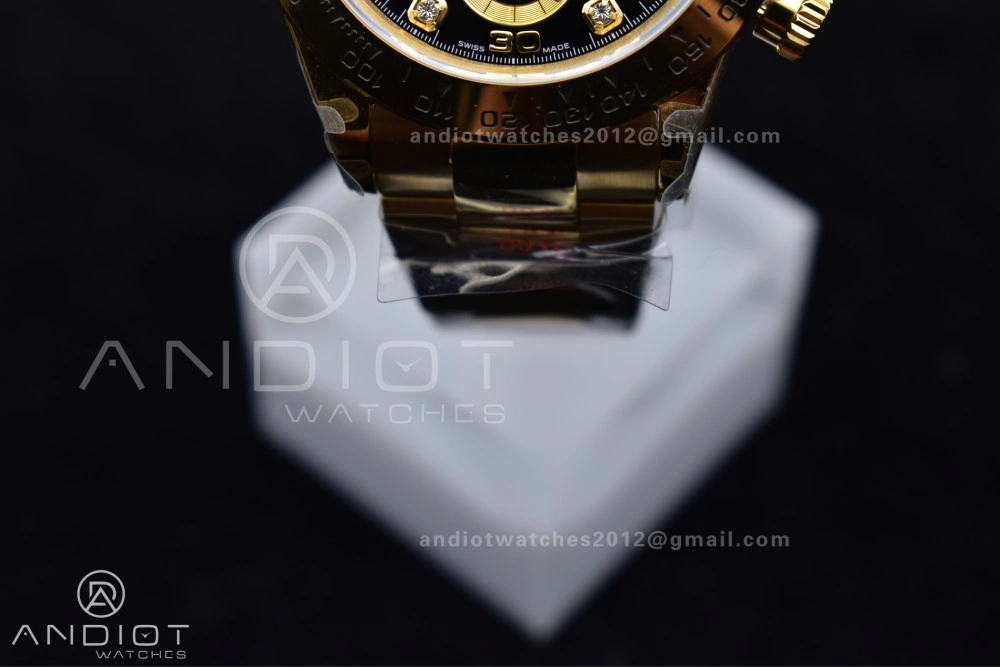 Daytona 116508 QF 1:1 Best Edition Black Diamonds Dial on YG Bracelet SH4130 V2