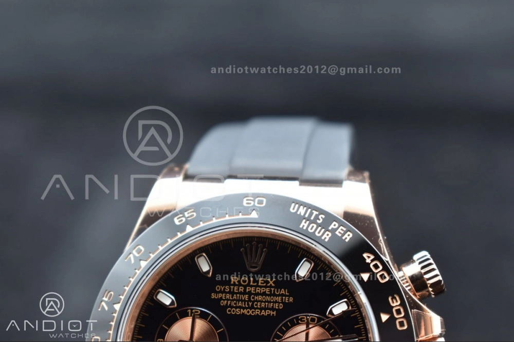 Daytona 116515 BTF 1:1 Best Edition Black RG Dial on Oysterflex Rubber Strap SA4130