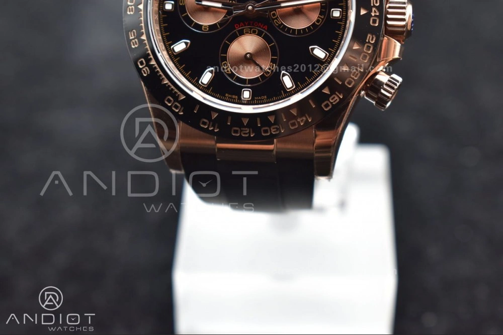 Daytona 116515 BTF 1:1 Best Edition Black RG Dial on Oysterflex Rubber Strap SA4130