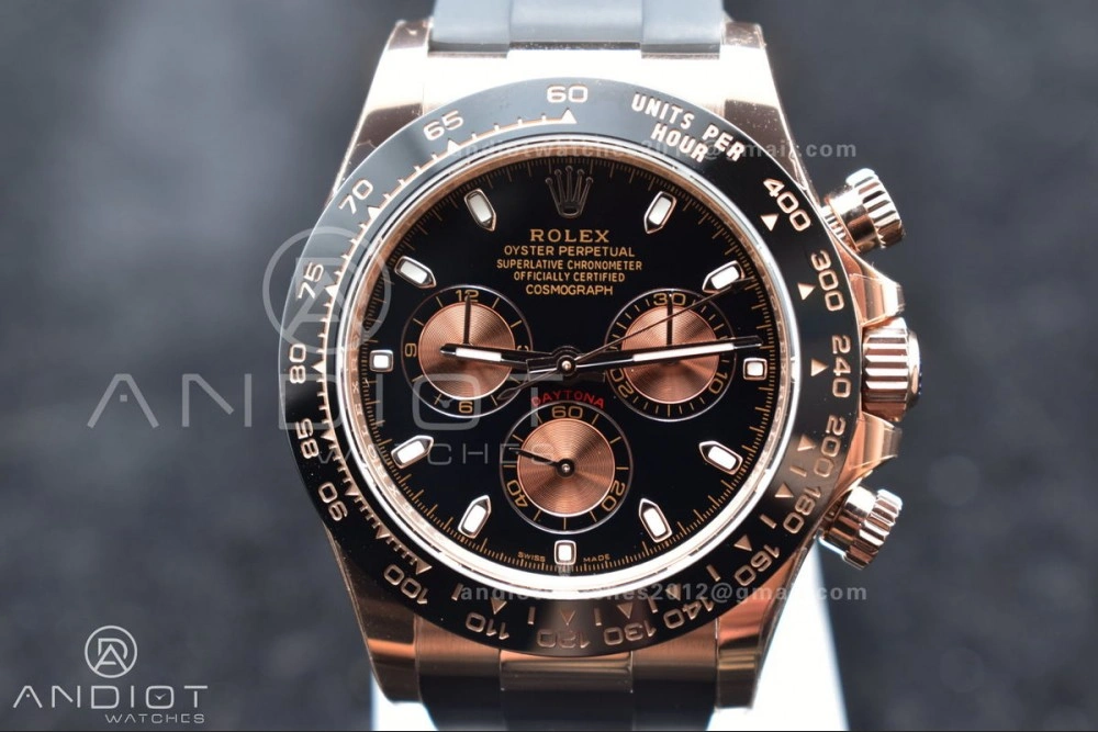 Daytona 116515 BTF 1:1 Best Edition Black RG Dial on Oysterflex Rubber Strap SA4130