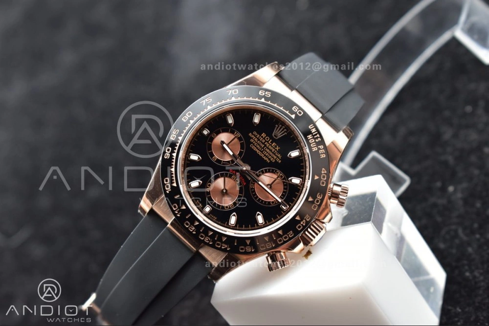 Daytona 116515 BTF 1:1 Best Edition Black RG Dial on Oysterflex Rubber Strap SA4130