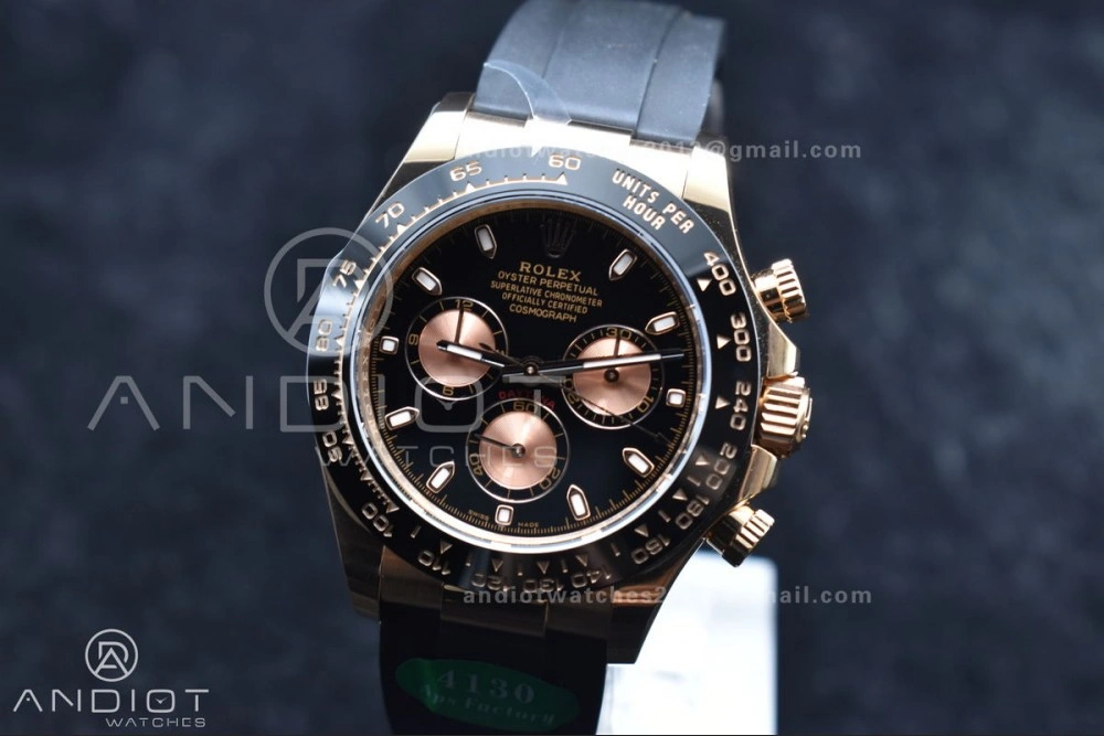 Daytona 116518 APSF 1:1 Best Edition Black RG Dial on Oysterflex Rubber Strap SH4130