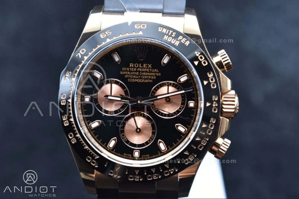 Daytona 116518 APSF 1:1 Best Edition Black RG Dial on Oysterflex Rubber Strap SH4130