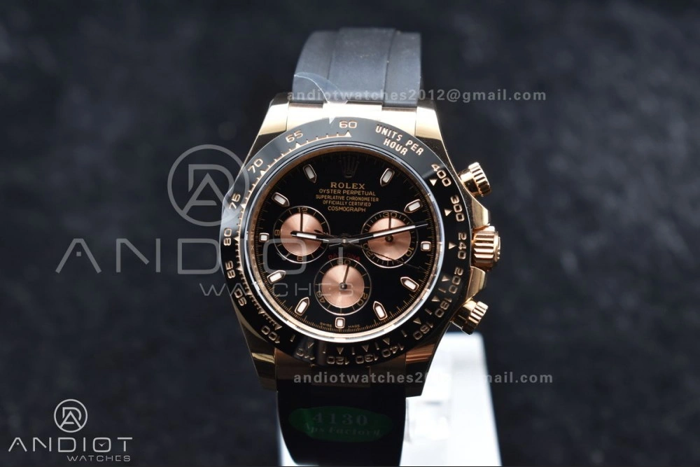 Daytona 116518 APSF 1:1 Best Edition Black RG Dial on Oysterflex Rubber Strap SH4130