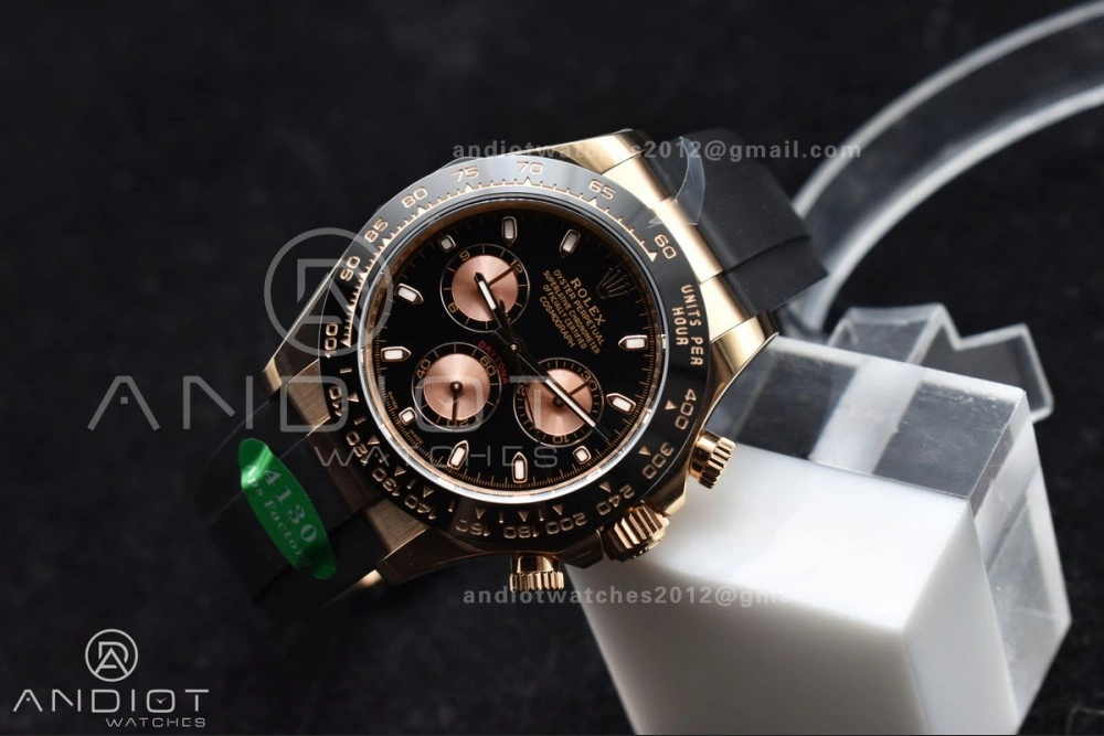 Daytona 116518 APSF 1:1 Best Edition Black RG Dial on Oysterflex Rubber Strap SH4130