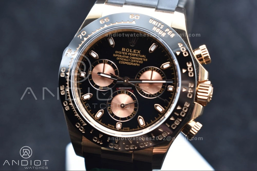 Daytona 116518 APSF 1:1 Best Edition Black RG Dial on Oysterflex Rubber Strap SH4130