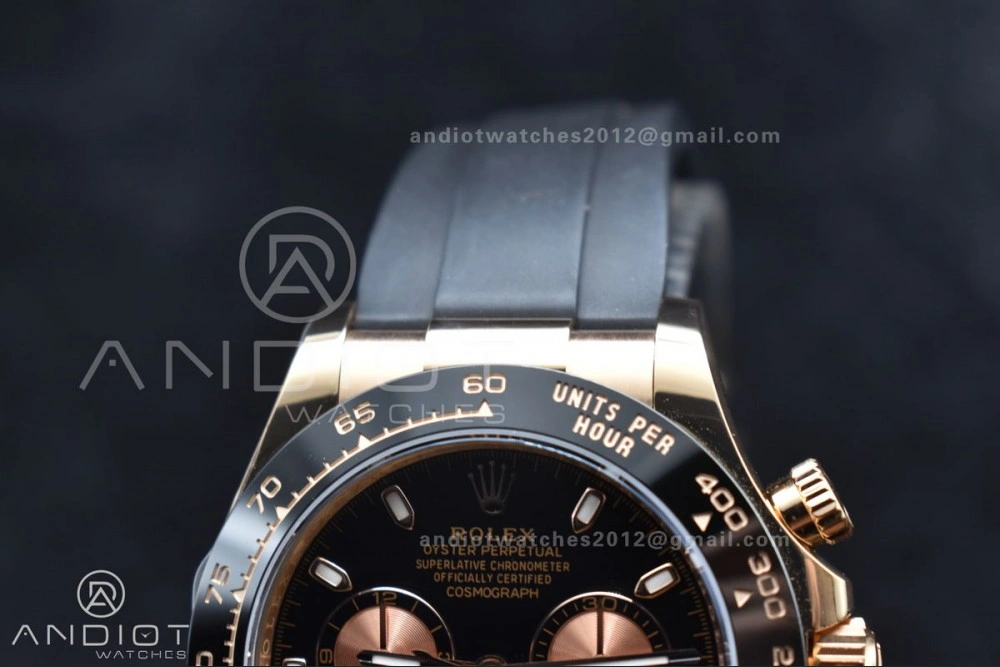 Daytona 116518 APSF 1:1 Best Edition Black RG Dial on Oysterflex Rubber Strap SH4130