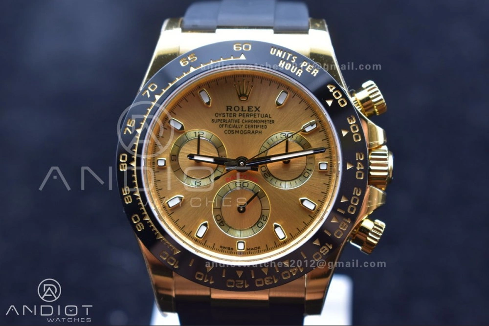 Daytona 116518 BTF 1:1 Best Edition YG Lume Dial on Oysterflex Rubber Strap SA4130