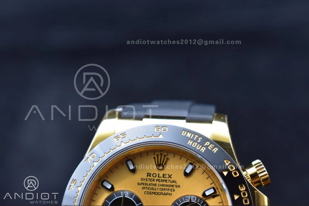 Daytona 116518 BTF 1:1 Best Edition YG Black Dial on Oysterflex Rubber Strap SA4130