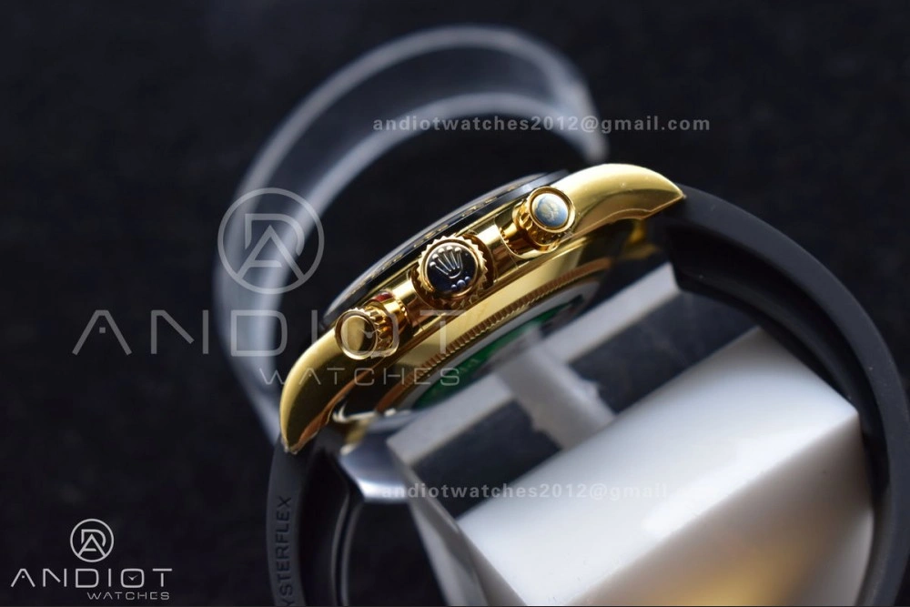 Daytona 116518 BTF 1:1 Best Edition YG Black Dial on Oysterflex Rubber Strap SA4130