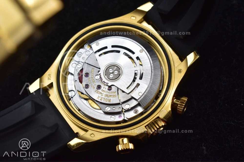 Daytona 116518 BTF 1:1 Best Edition YG Black Dial on Oysterflex Rubber Strap SA4130