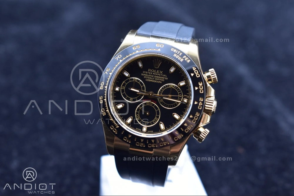 Daytona 116518 Clean 1:1 Best Edition Black Dial on Oysterflex Rubber Strap SA4130