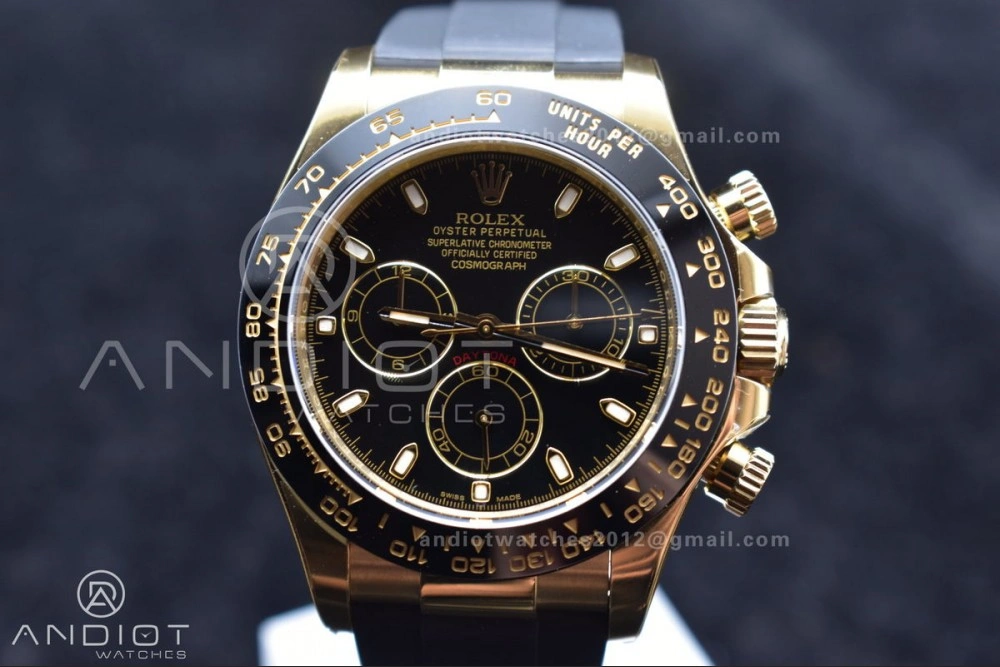 Daytona 116518 Clean 1:1 Best Edition Black Dial on Oysterflex Rubber Strap SA4130