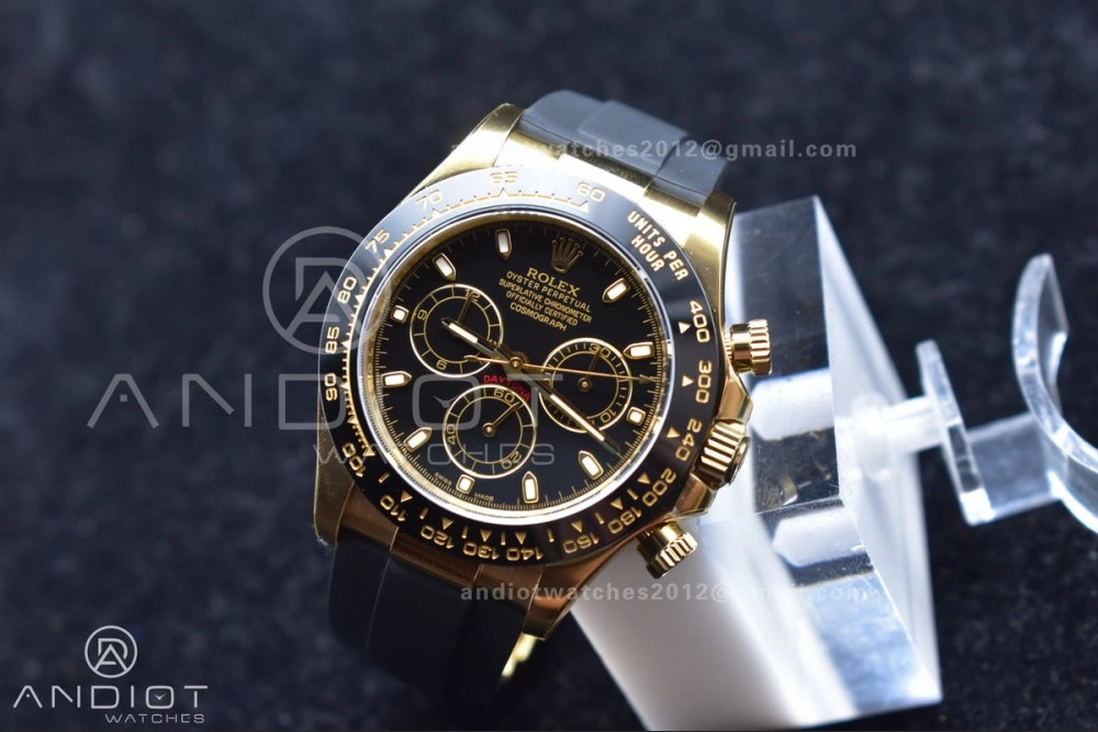 Daytona 116518 Clean 1:1 Best Edition Black Dial on Oysterflex Rubber Strap SA4130